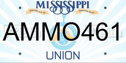 AMMO461 Mississippi License Plate
