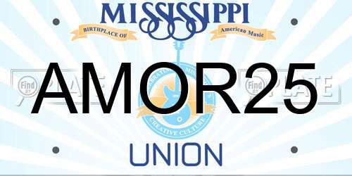 AMOR25 Mississippi License Plate