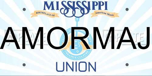 AMORMAJ Mississippi License Plate