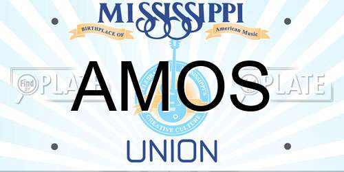 AMOS Mississippi License Plate