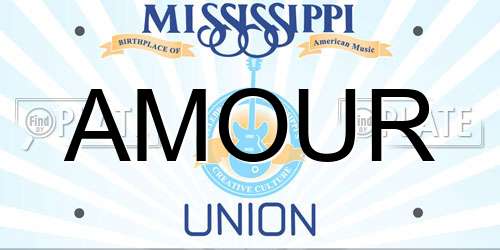 AMOUR Mississippi License Plate