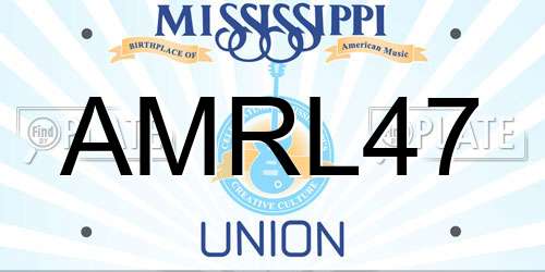 AMRL47 Mississippi License Plate