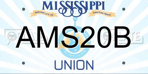 AMS20B Mississippi License Plate
