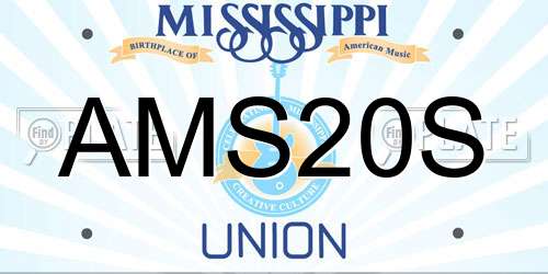 AMS20S Mississippi License Plate