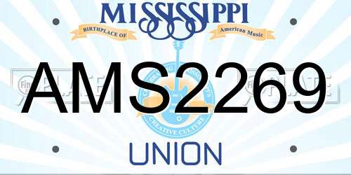 AMS2269 Mississippi License Plate