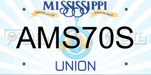 AMS70S Mississippi License Plate