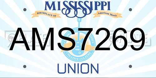 AMS7269 Mississippi License Plate