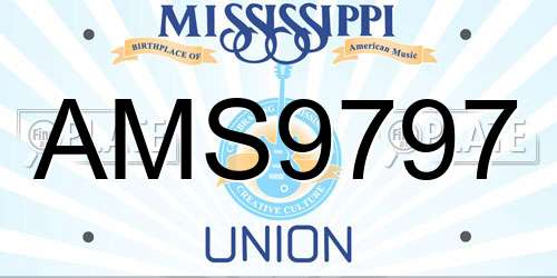 AMS9797 Mississippi License Plate