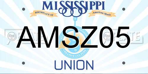 AMSZ05 Mississippi License Plate