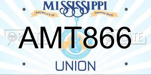 AMT866 Mississippi License Plate