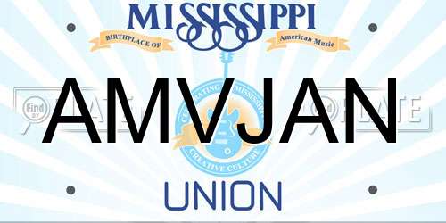 AMVJAN Mississippi License Plate