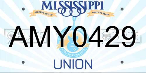 AMY0429 Mississippi License Plate