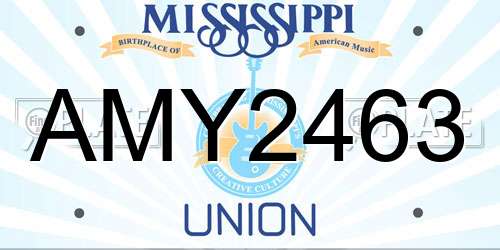 AMY2463 Mississippi License Plate