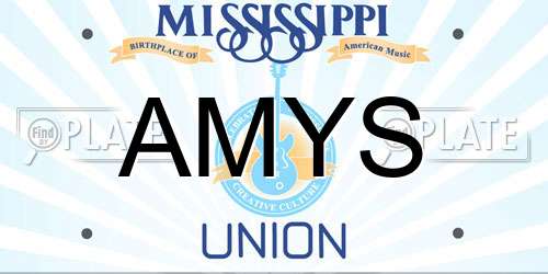 AMYS Mississippi License Plate