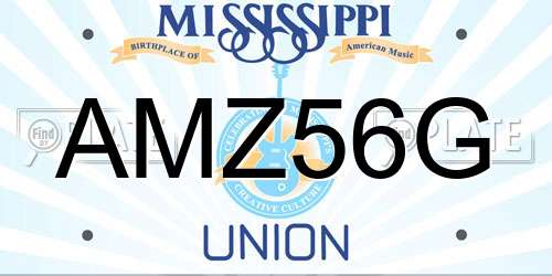 AMZ56G Mississippi License Plate