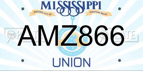 AMZ866 Mississippi License Plate