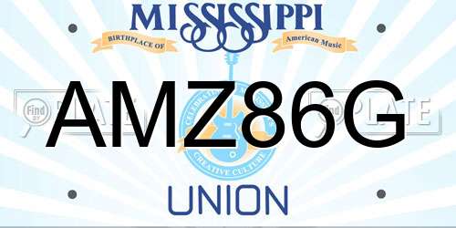 AMZ86G Mississippi License Plate