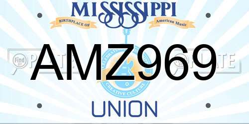 AMZ969 Mississippi License Plate