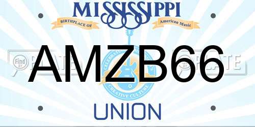 AMZB66 Mississippi License Plate