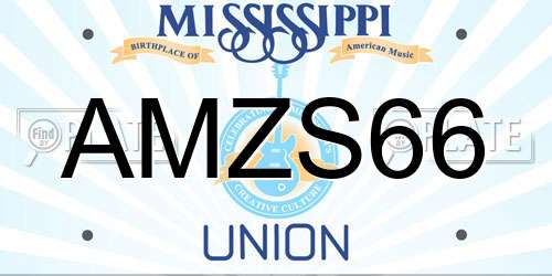 AMZS66 Mississippi License Plate