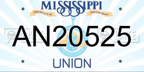 AN20525 Mississippi License Plate