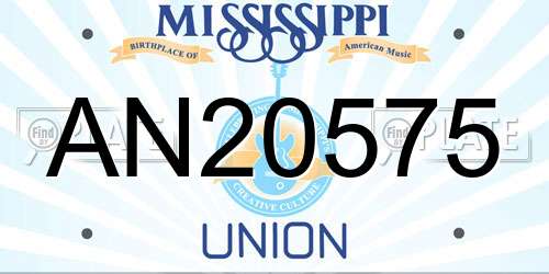 AN20575 Mississippi License Plate