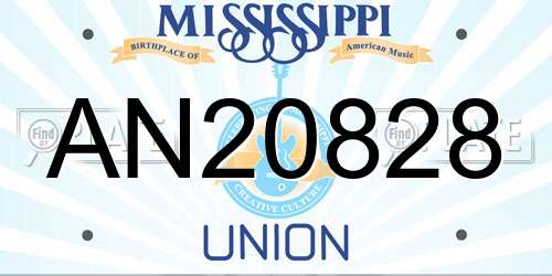 AN20828 Mississippi License Plate