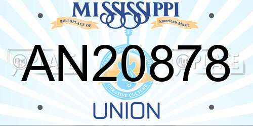 AN20878 Mississippi License Plate