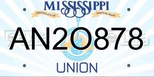 AN2O878 Mississippi License Plate