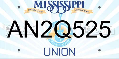AN2Q525 Mississippi License Plate