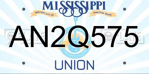 AN2Q575 Mississippi License Plate