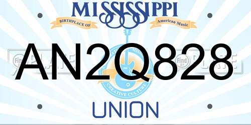 AN2Q828 Mississippi License Plate