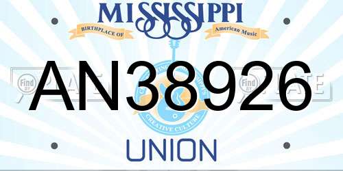 AN38926 Mississippi License Plate