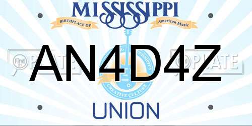 AN4D4Z Mississippi License Plate