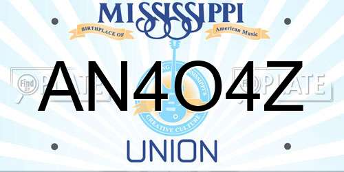 AN4O4Z Mississippi License Plate