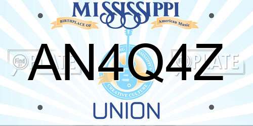 AN4Q4Z Mississippi License Plate