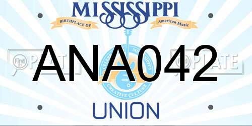 ANA042 Mississippi License Plate