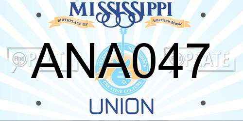 ANA047 Mississippi License Plate