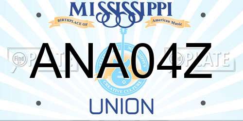 ANA04Z Mississippi License Plate