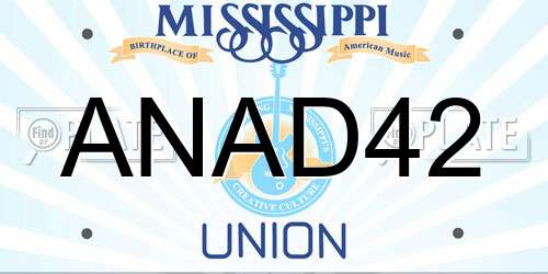 ANAD42 Mississippi License Plate