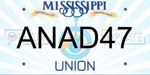 ANAD47 Mississippi License Plate