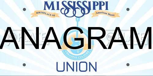 ANAGRAM Mississippi License Plate