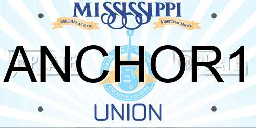 ANCHOR1 Mississippi License Plate