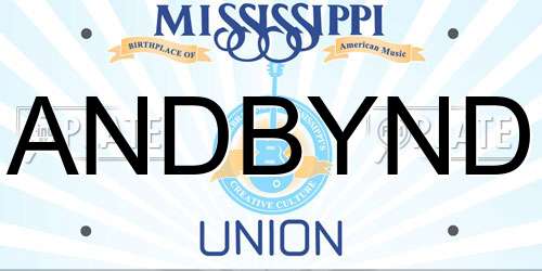ANDBYND Mississippi License Plate