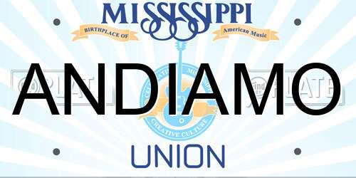 ANDIAMO Mississippi License Plate