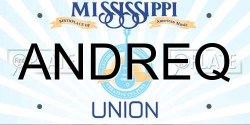 ANDREQ Mississippi License Plate