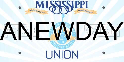ANEWDAY Mississippi License Plate