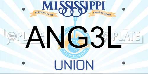 ANG3L Mississippi License Plate