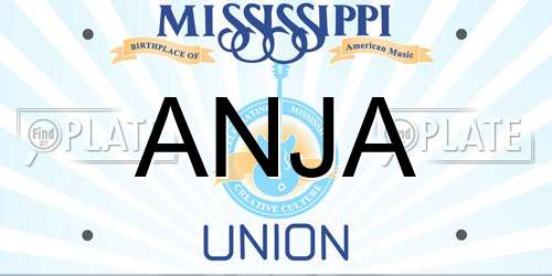 ANJA Mississippi License Plate