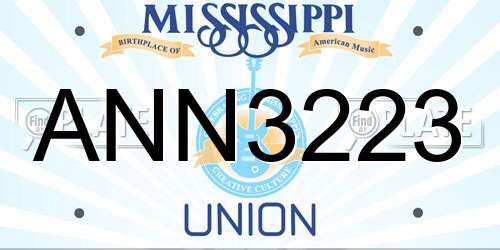 ANN3223 Mississippi License Plate